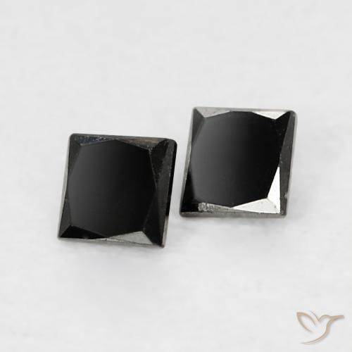 Gemas de Diamante Negro natural de 0.10 ct, Cuadrado, Opaco