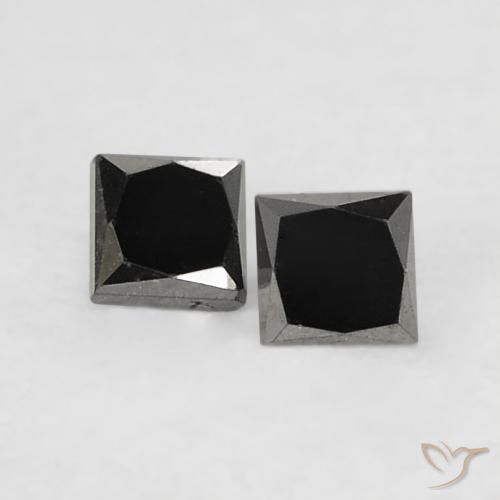 0.14ctw Natural Negro Diamante, Cuadrado, Opaco