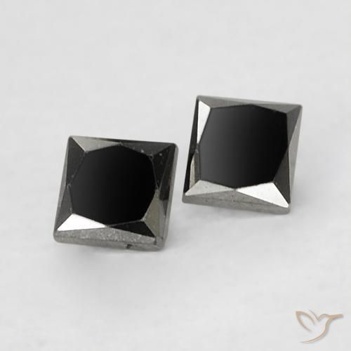 Gemas de Diamante Negro natural de 0.14 ct, Cuadrado, Opaco
