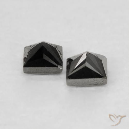 Gemas de Diamante Negro natural de 0.14 ct, Cuadrado, Opaco