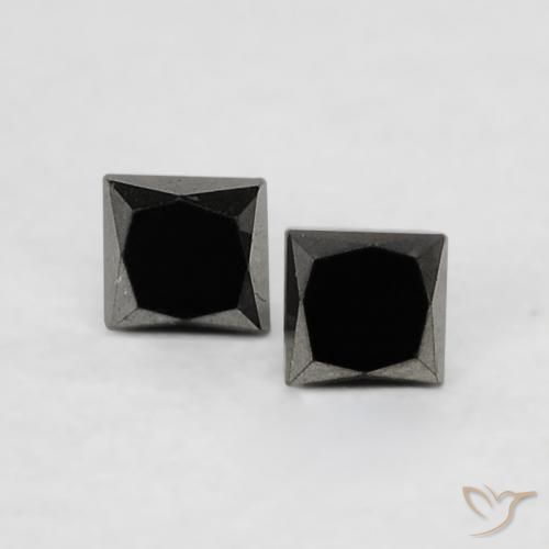 0.14ctw Natural Negro Diamante, Cuadrado, Opaco