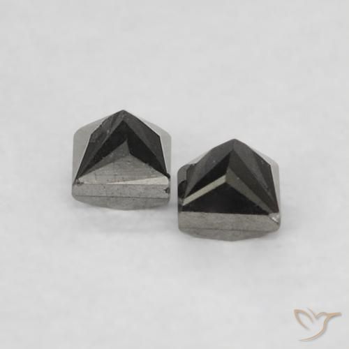 Gemas de Diamante Negro natural de 0.14 ct, Cuadrado, Opaco