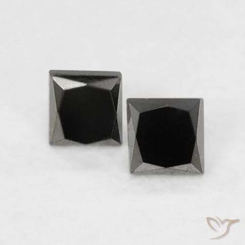 0.15ctw Natural Negro Diamante, Cuadrado, Opaco