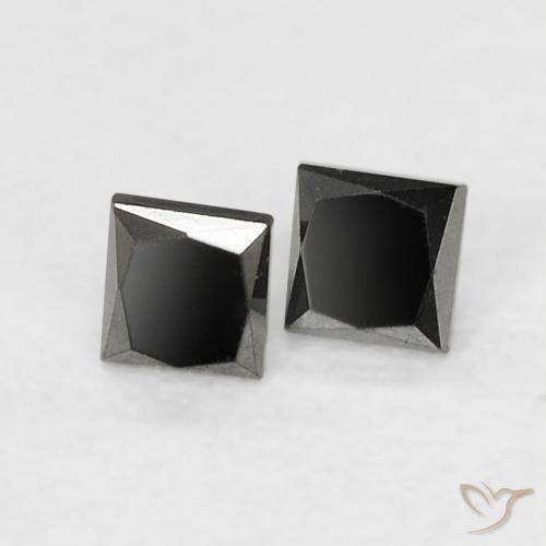 Gemas de Diamante Negro natural de 0.15 ct, Cuadrado, Opaco