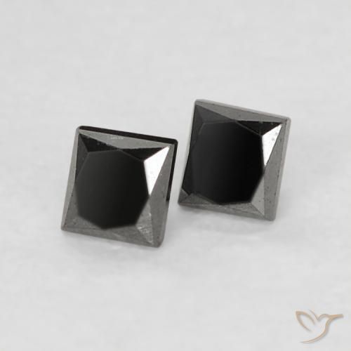 Gemas de Diamante Negro natural de 0.12 ct, Cuadrado, Opaco