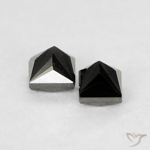 Gemas de Diamante Negro natural de 0.12 ct, Cuadrado, Opaco