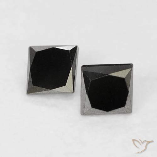0.14ctw Natural Negro Diamante, Cuadrado, Opaco