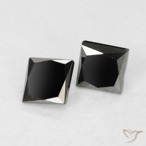 Gemas de Diamante Negro natural de 0.14 ct, Cuadrado, Opaco