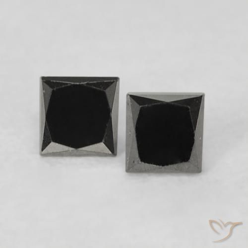0.17ctw Natural Negro Diamante, Cuadrado, Opaco