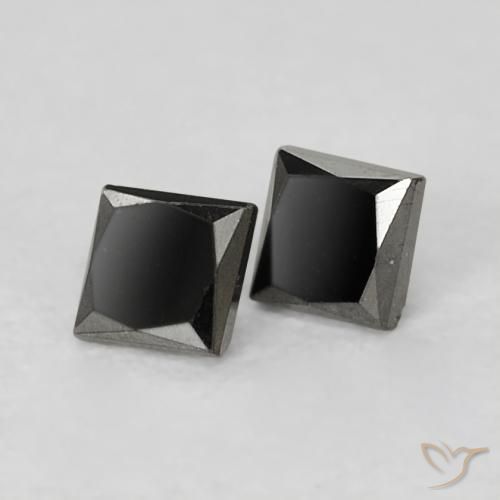 Gemas de Diamante Negro natural de 0.17 ct, Cuadrado, Opaco
