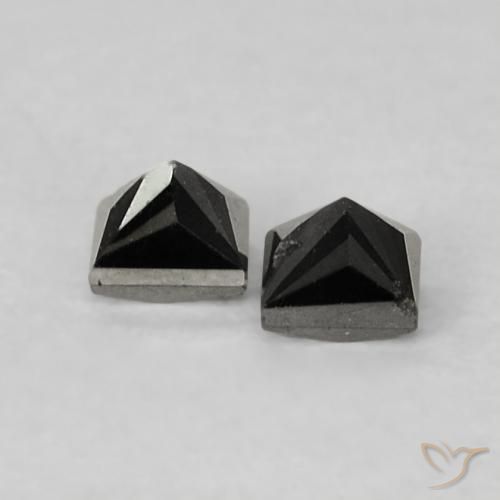 Gemas de Diamante Negro natural de 0.17 ct, Cuadrado, Opaco