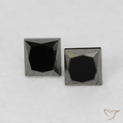 0.15ctw Natural Negro Diamante, Cuadrado, Opaco