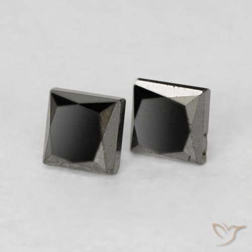 Gemas de Diamante Negro natural de 0.15 ct, Cuadrado, Opaco