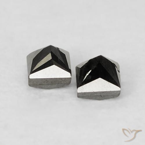 Gemas de Diamante Negro natural de 0.15 ct, Cuadrado, Opaco
