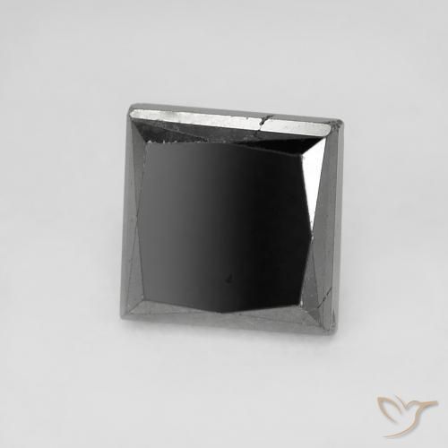 Diamante Negro natural de 1.07 ct, Cuadrado, Opaco