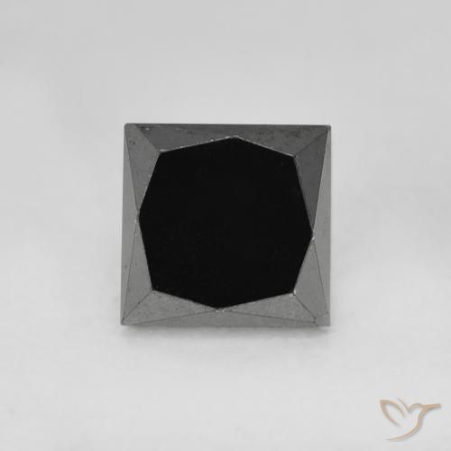 0.98ct Natural Negro Diamante, Cuadrado, Opaco