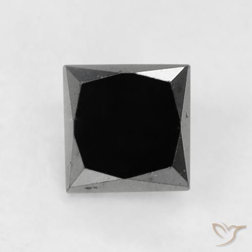0.29ct Natural Negro Diamante, Cuadrado, Opaco