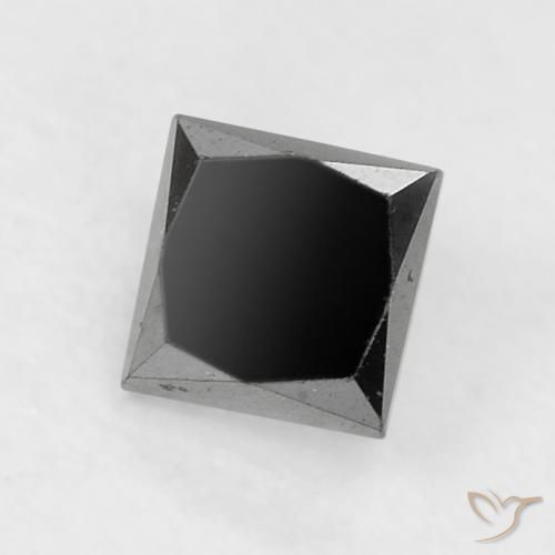 Diamante Negro natural de 0.29 ct, Cuadrado, Opaco