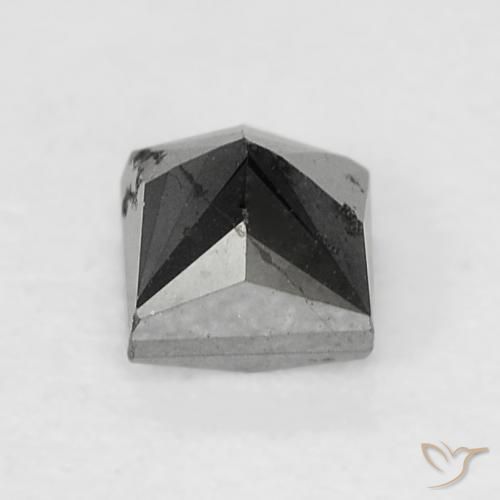 Diamante Negro natural de 0.29 ct, Cuadrado, Opaco