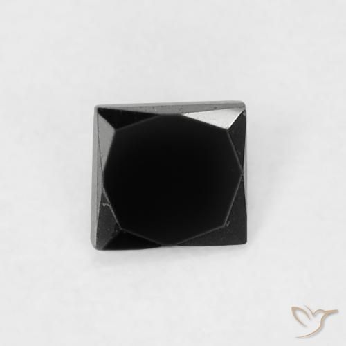 Diamante Negro natural de 0.12 ct, Cuadrado, Opaco
