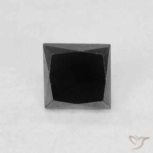 0.18ct Natural Negro Diamante, Cuadrado, Opaco