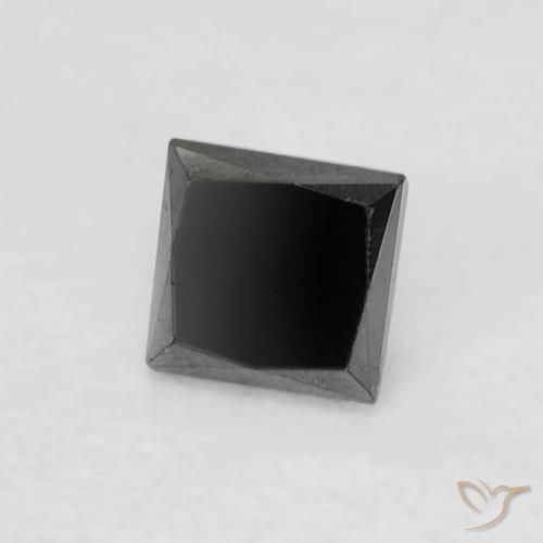 Diamante Negro natural de 0.18 ct, Cuadrado, Opaco