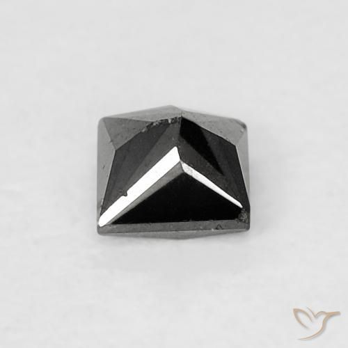 Diamante Negro natural de 0.18 ct, Cuadrado, Opaco