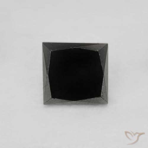 0.18ct Natural Negro Diamante, Cuadrado, Opaco