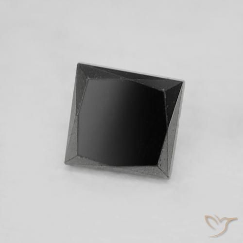 Diamante Negro natural de 0.18 ct, Cuadrado, Opaco