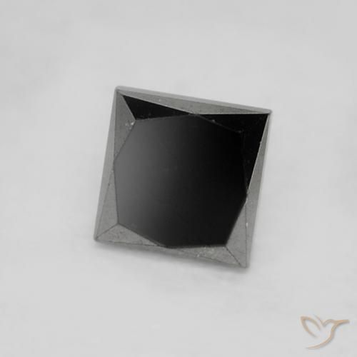 Diamante Negro natural de 0.20 ct, Cuadrado, Opaco