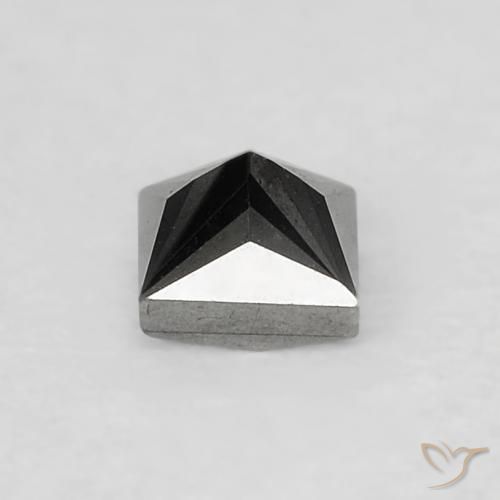 Diamante Negro natural de 0.20 ct, Cuadrado, Opaco