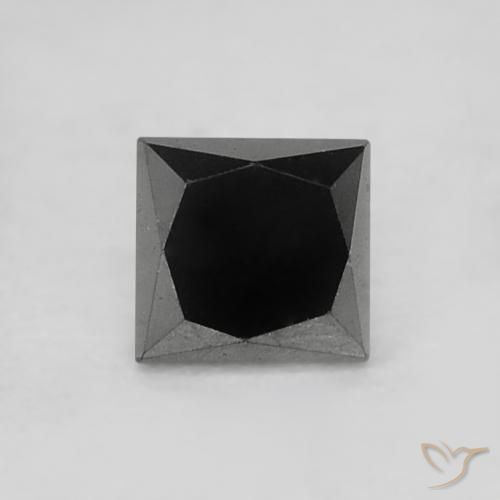 0.23ct Natural Negro Diamante, Cuadrado, Opaco