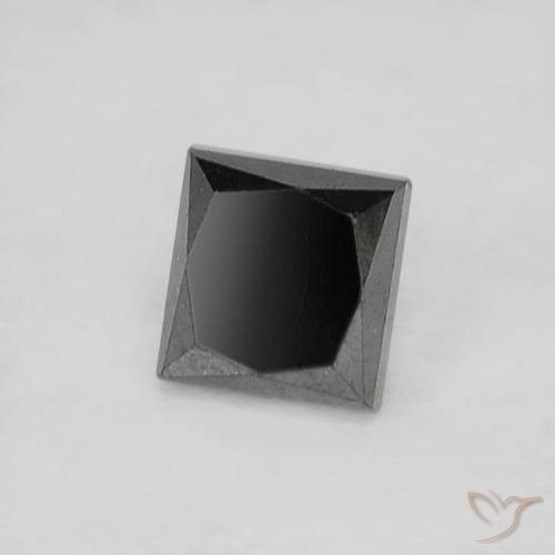 Diamante negro natural de 0,19 ct, cuadrado, opaco