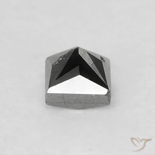 Diamante negro natural de 0,19 ct, cuadrado, opaco