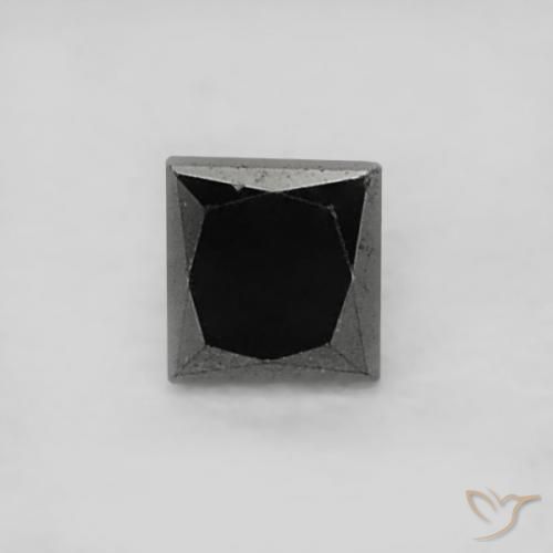 0.07ct Natural Negro Diamante, Cuadrado, Opaco