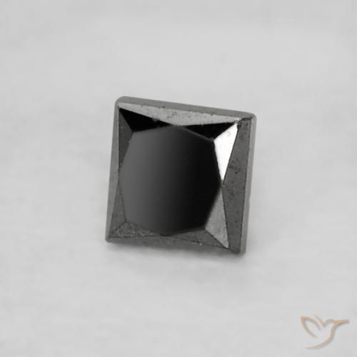 Diamante Negro natural de 0.07 ct, Cuadrado, Opaco