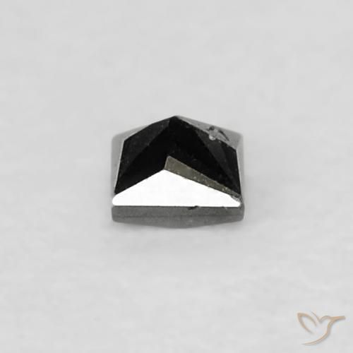 Diamante Negro natural de 0.04 ct, Cuadrado, Opaco
