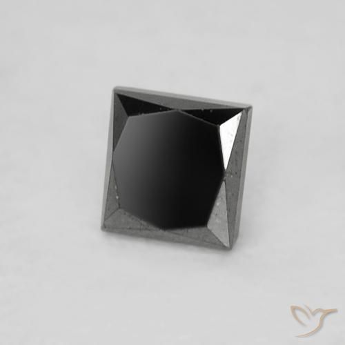 Diamante Negro natural de 0.18 ct, Cuadrado, Opaco