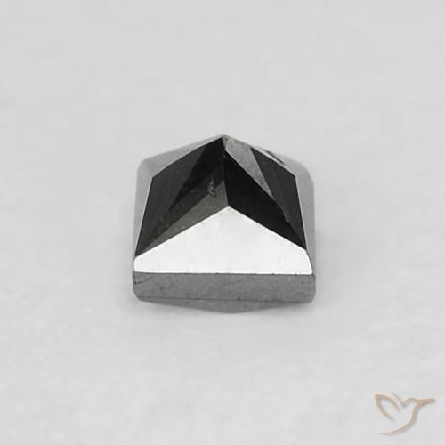 Diamante Negro natural de 0.18 ct, Cuadrado, Opaco