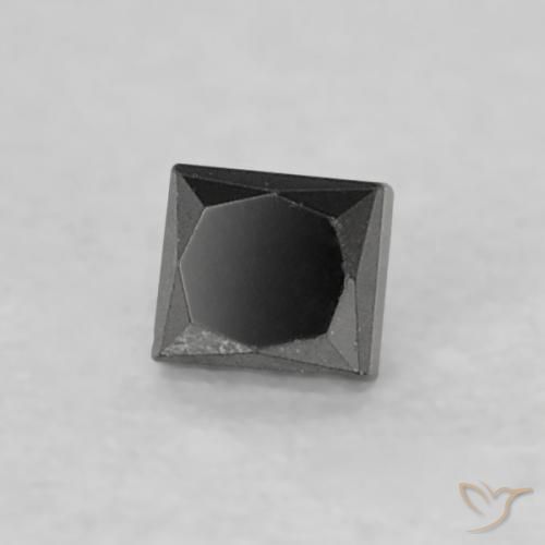Diamante Negro natural de 0.07 ct, Cuadrado, Opaco