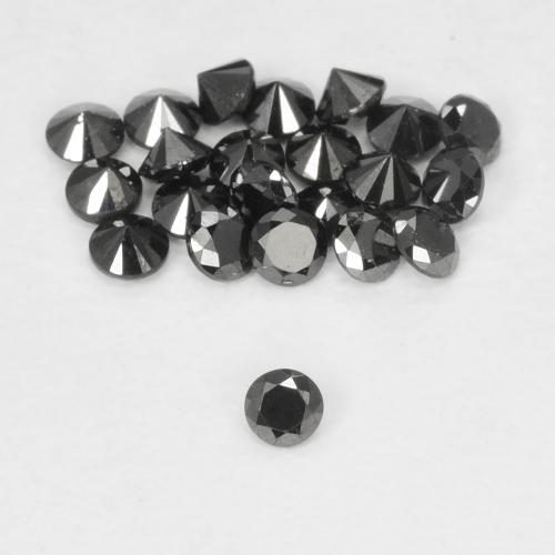 Diamante Negro natural de 0.02 ct, Corte Redondo, Opaco