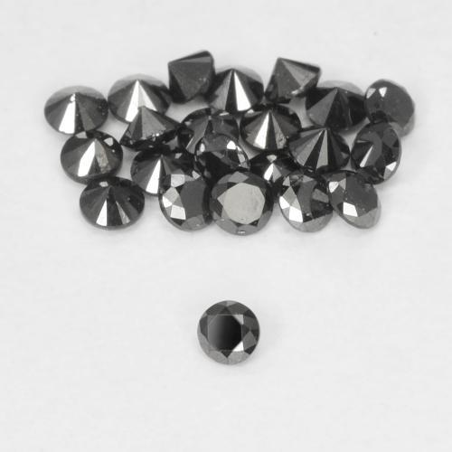 Diamante Negro natural de 0.02 ct, Corte Redondo, Opaco