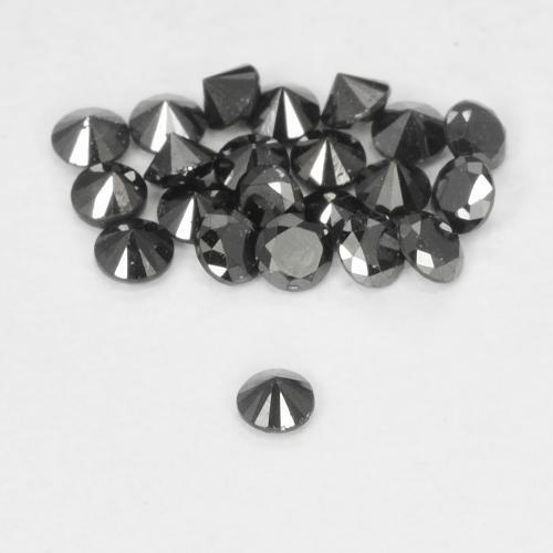 Diamante Negro natural de 0.02 ct, Corte Redondo, Opaco
