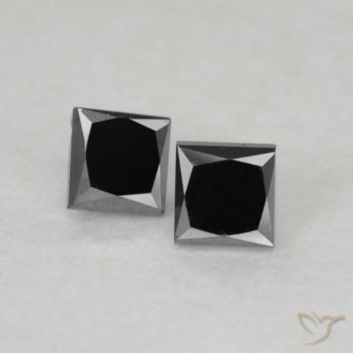 0.12ctw Natural Negro Diamante, Cuadrado, Opaco