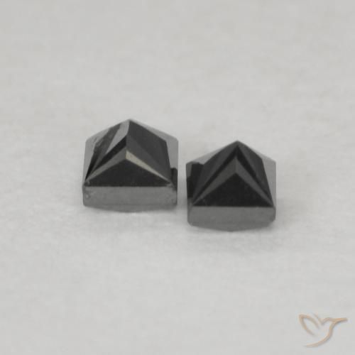 Gemas de Diamante Negro natural de 0.13 ct, Cuadrado, Opaco