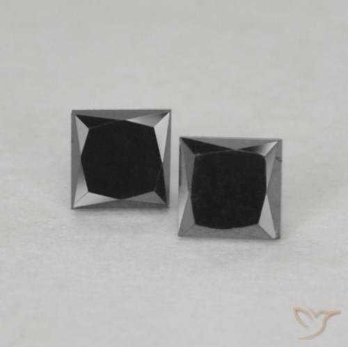 0.18ctw Natural Negro Diamante, Cuadrado, Opaco
