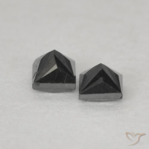 Gemas de Diamante Negro natural de 0.18 ct, Cuadrado, Opaco