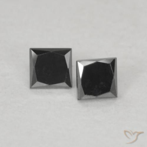 0.12ctw Natural Negro Diamante, Cuadrado, Opaco