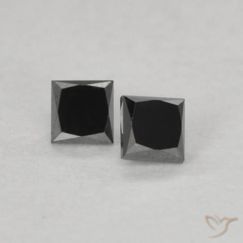 0.13ctw Natural Negro Diamante, Cuadrado, Opaco