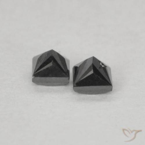 Gemas de Diamante Negro natural de 0.13 ct, Cuadrado, Opaco